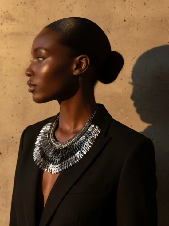 Stella and Dot Silver Pegasus Bib Collar - Picture 5 of 7